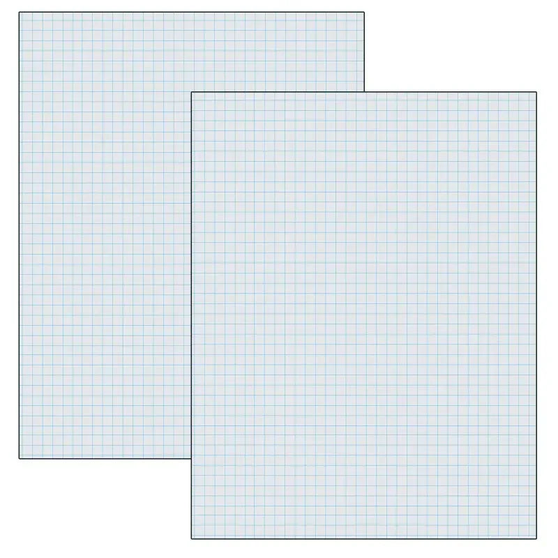 Graphing Paper, White, 1/4" Quadrille Ruled, 8-1/2" x 11", 500 Sheets Per Pack, 2 Packs
