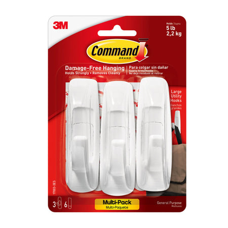 Command&trade; Large Utility Hooks Multi-Pack, 3 Count