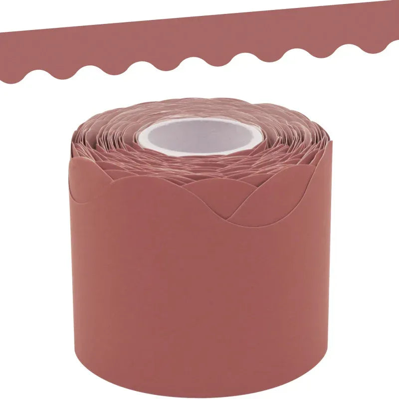 Deep Rose Scalloped Rolled Border Trim, 50 Feet