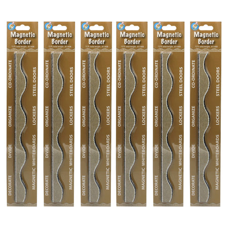 Magnetic Scallop Border Burlap Scribble, 12 Feet Per Pack, 6 Packs