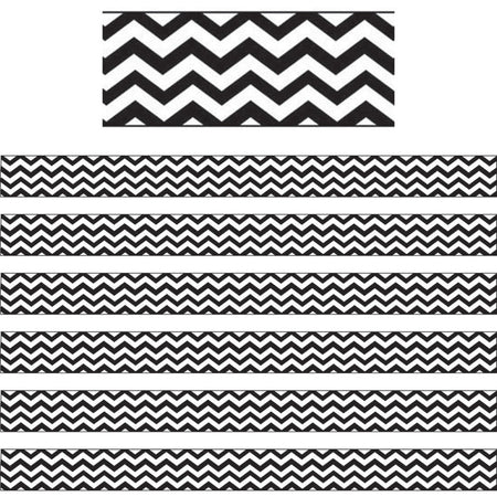 Magnetic Magi-Strips, Black Chevron, 12 Feet Per Pack, 6 Packs