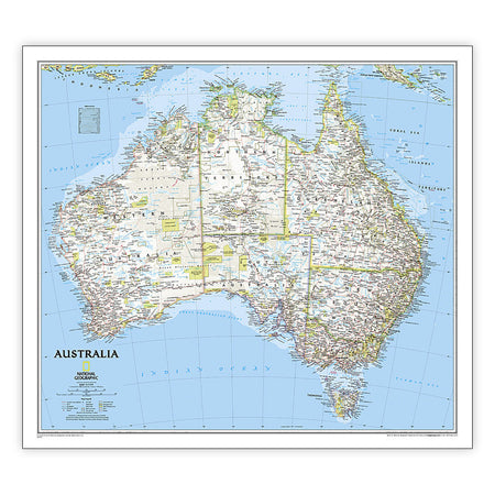 Australia Classic Map, Laminated, 30.25" x 27"