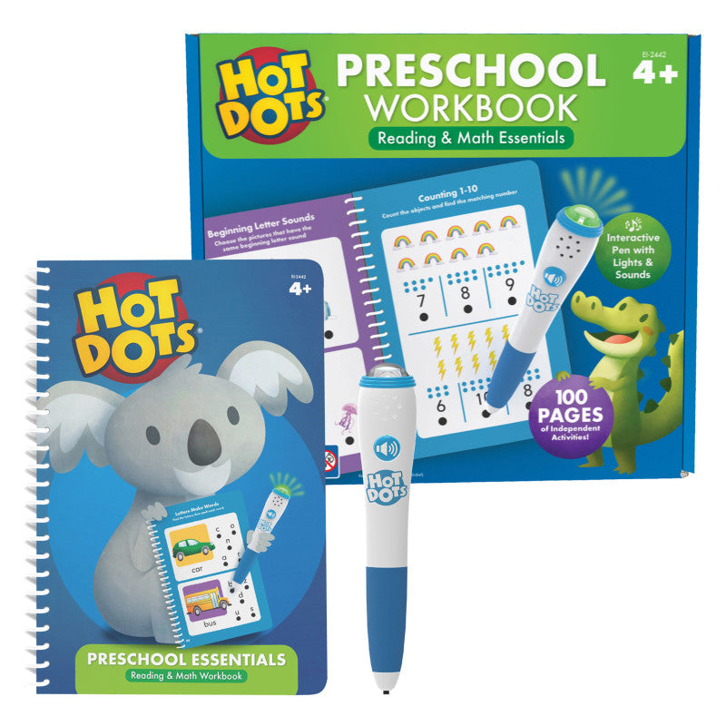 Hot Dots&reg; Preschool Essentials Reading & Math Workbook