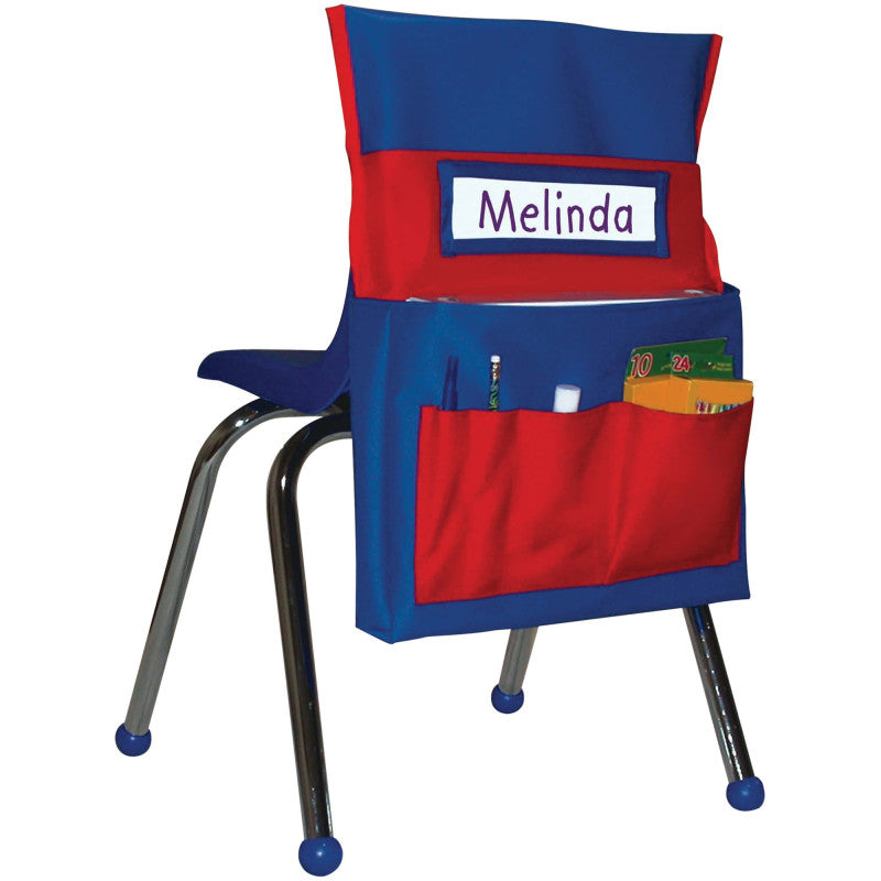 Chairback Buddy&trade; Pocket Chart, Blue/Red
