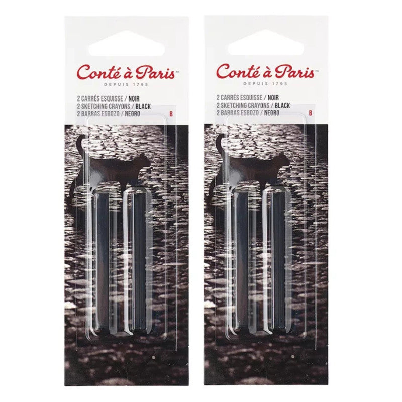 CarrÃ©s Esquisse Sketching Pastel Crayons, Black B, 2 Per Pack, 2 Packs