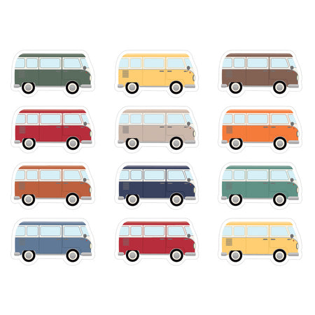 Moving Mountains Road Trip Camper Vans Mini Accents, Pack of 36
