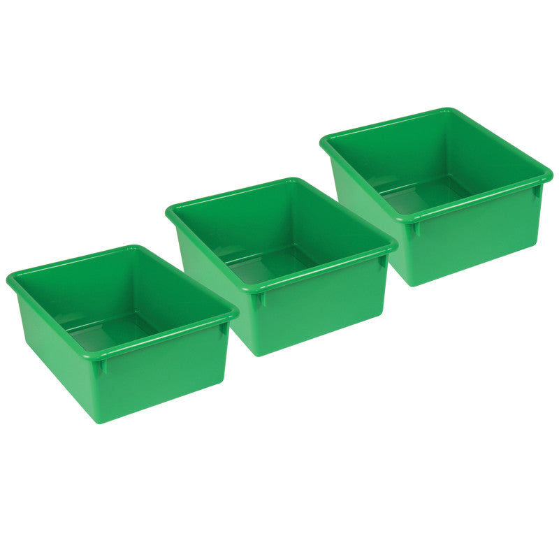 Stowaway&reg; 5" Letter Box no Lid, Green, Pack of 3