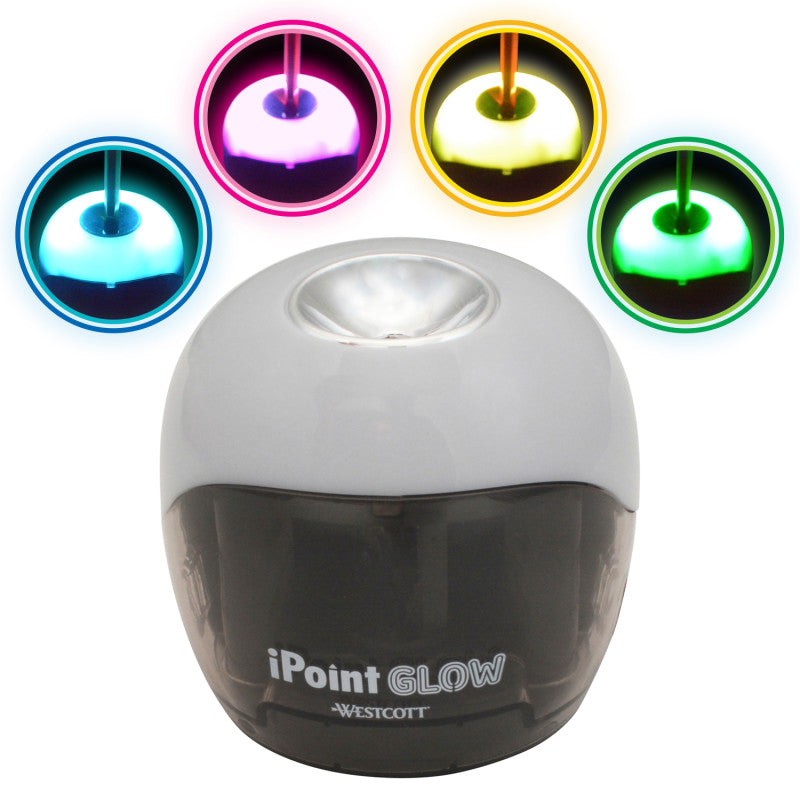 iPoint&reg; Glow Color Changing Battery Pencil Sharpener, Assorted Colors (No Color Choice)