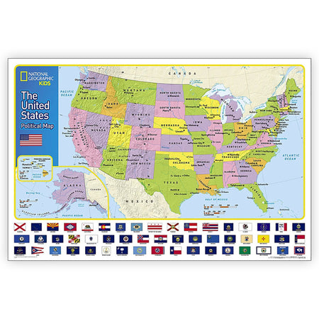 United States for Kids Map, Laminated, 24" x 36"