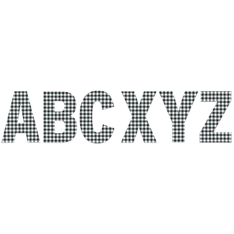 Gingham Jumbo 7" Deco Letters, Pack of 129