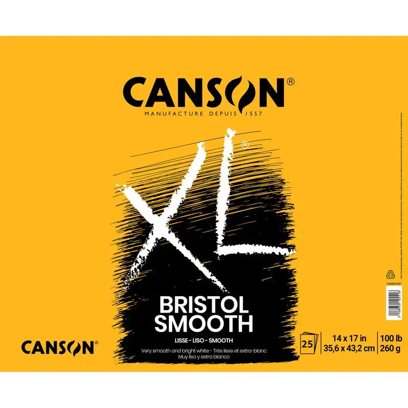 XL Series Bristol Pad, Smooth Finish, Foldover Binding, 25 Sheet, 14x17 inch, 1 Count