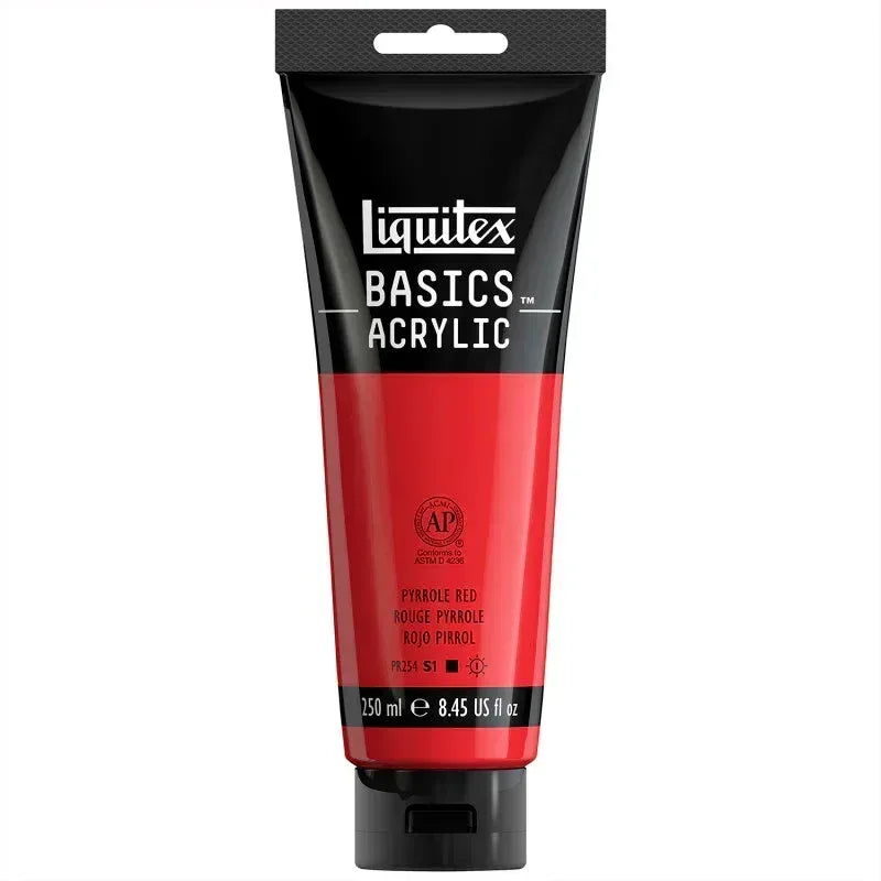 BASICS Acrylic Paint, 250 mL, Tube, Pyrrole Red