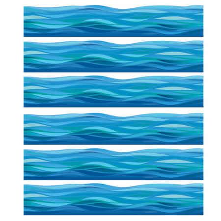 Seas the Day Waves Deco Trim&reg;, 37 Feet Per Pack, 6 Packs