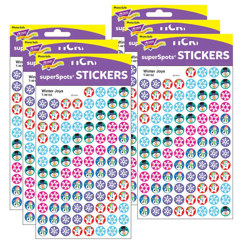 Winter Joys superSpots&reg; Stickers, 800 Per Pack, 6 Packs