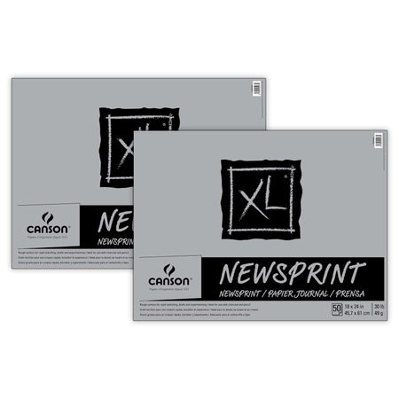 XL Series Newsprint Pad, Foldover Binding, 50 Sheet, 18x24 inch, Pack of 2