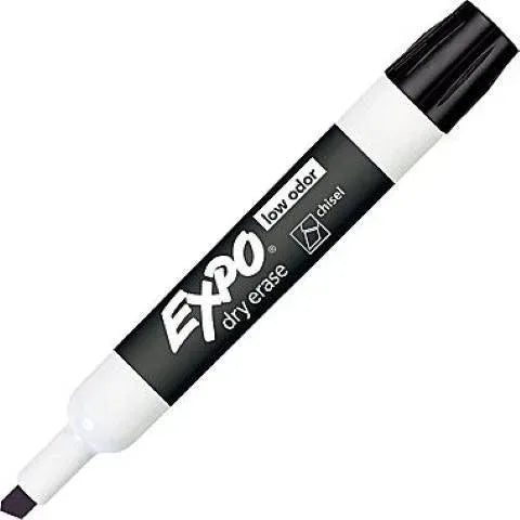 EXPO® Low Odor Dry Erase Markers, Chisel Tip, BLACK