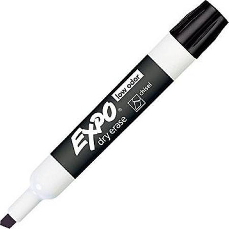 EXPO® Low Odor Dry Erase Markers, Chisel Tip, BLACK