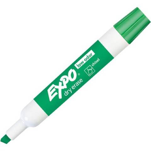 EXPO® Low Odor Dry Erase Markers, Chisel Tip, GREEN