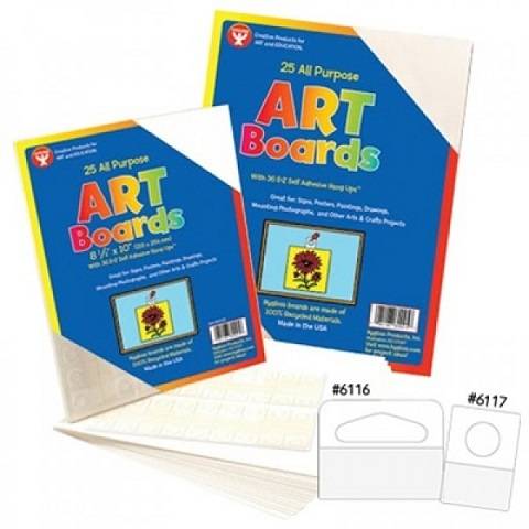 Hygloss Art Board with Hang Ups: White, 8.5" x 10"