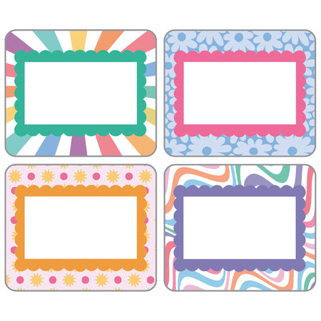 Retro Remix Name Tags, Pack of 40