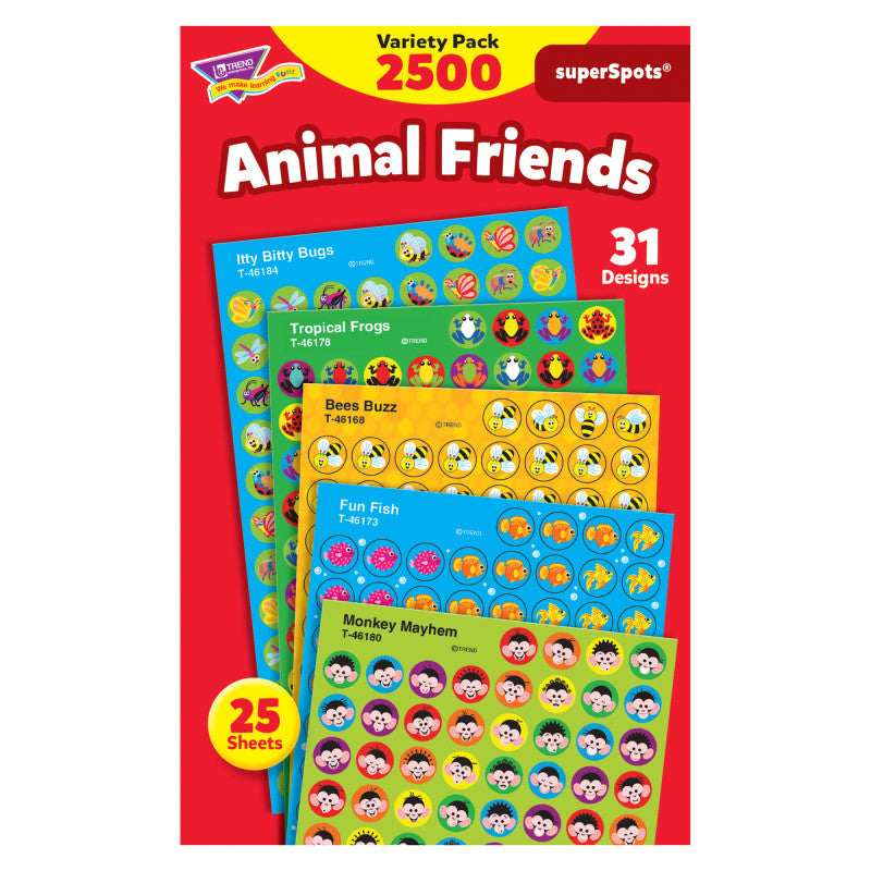 Animal Friends superSpots&reg; Stickers Variety Pack, 2500 ct
