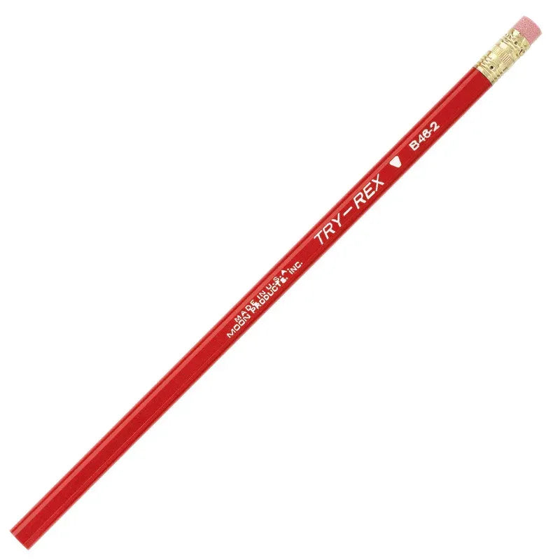 Try Rex&reg; Pencil, Regular With Eraser, 12 Per Pack, 12 Packs