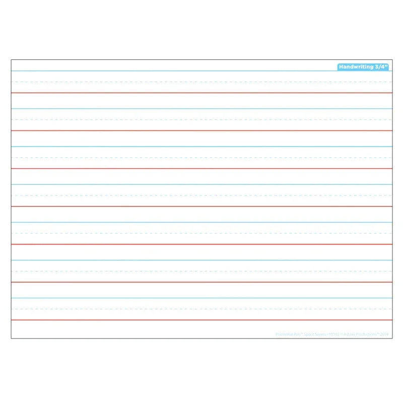 Smart Poly&reg; Single Sided PosterMat Pals&reg; Space Savers, Handwriting 3/4", 13" x 9.5"