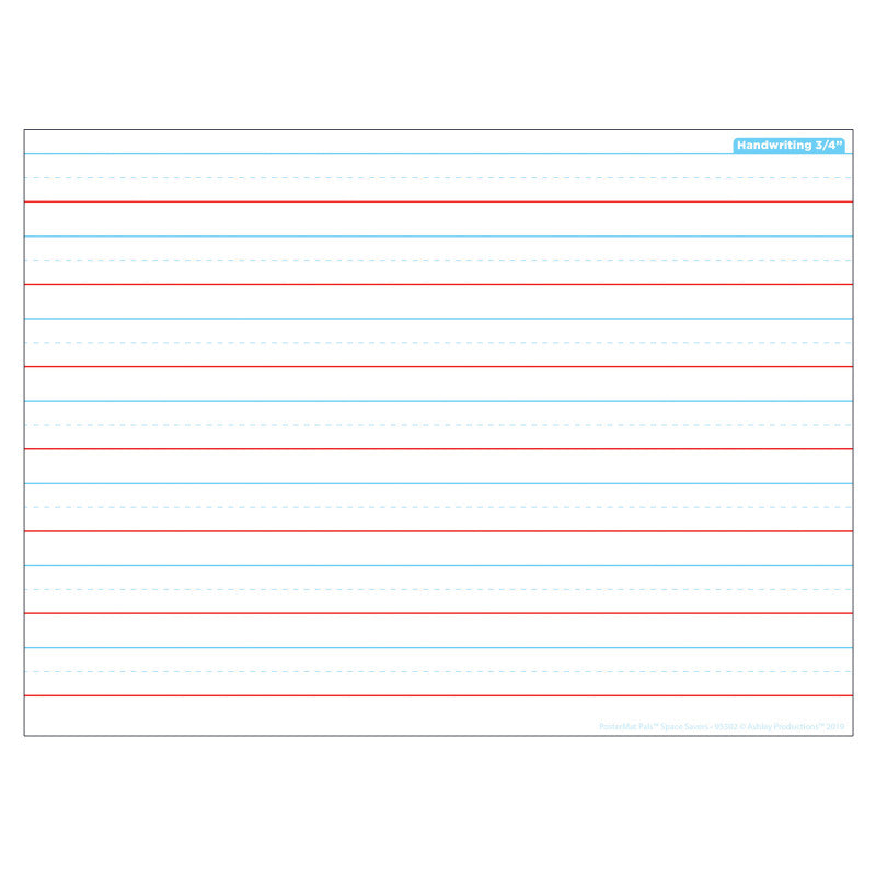 Smart Poly&reg; Single Sided PosterMat Pals&reg; Space Savers, Handwriting 3/4", 13" x 9.5"