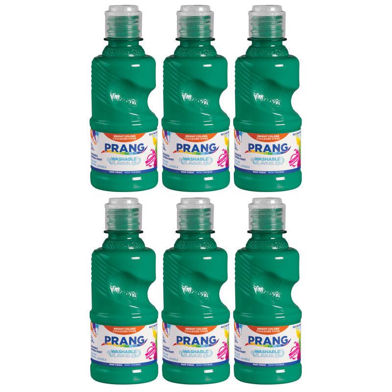 Washable Tempera Paint, 8 oz Bottle, Green, Set of 6