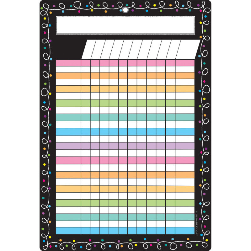 Smart Poly&trade; Chart, 13" x 19", Chalk Dots with Loops Incentive, w/Grommet