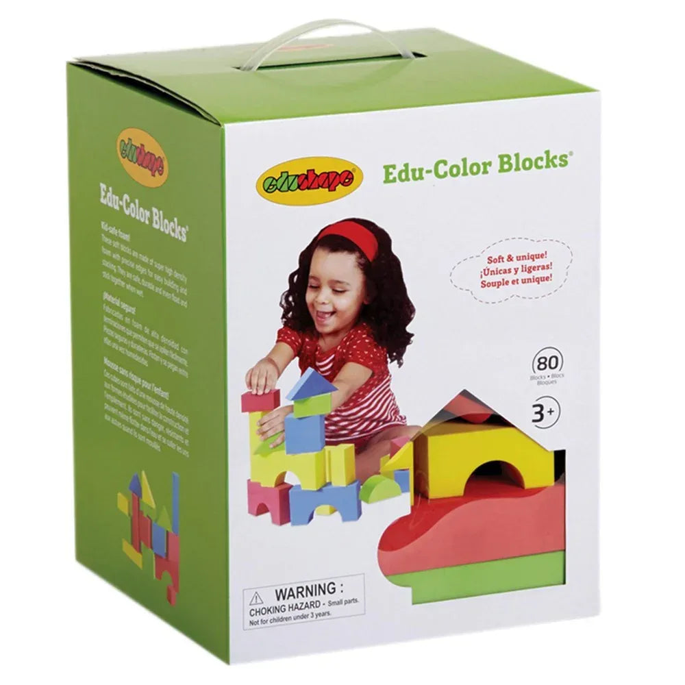 Color Edu-Blocks, 1 3/8'' thick, Set of 80