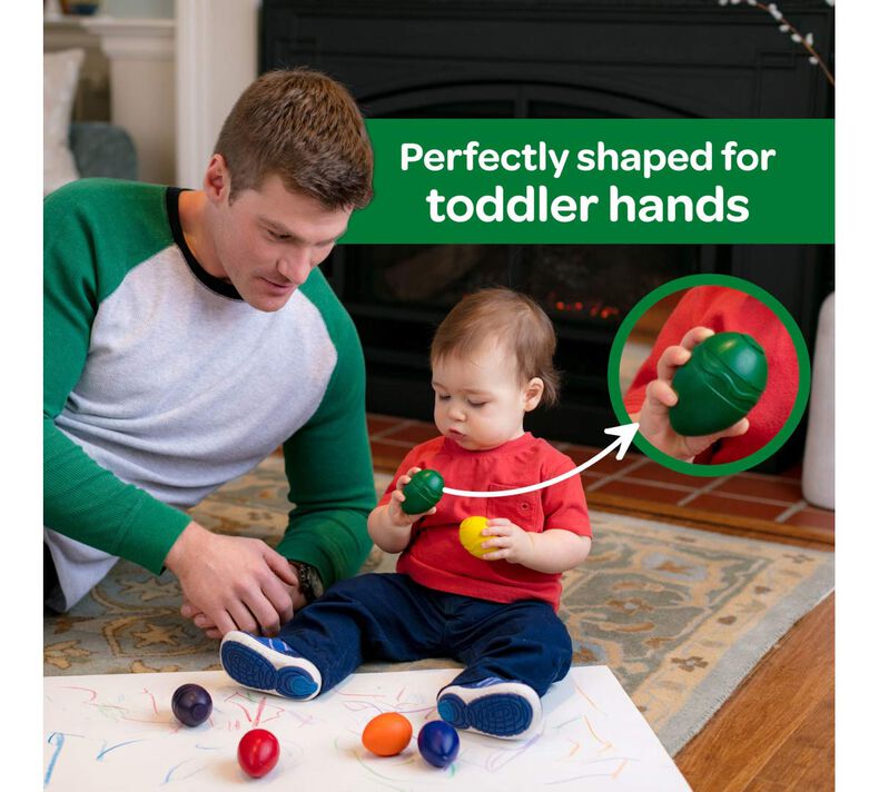 Crayola® Classpack Washable Palm-Grasp Crayons in Egg Shape, for Toddlers,12 Count (BIN811151)