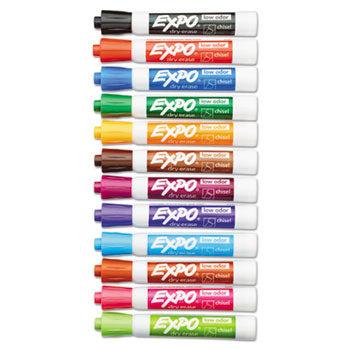 EXPO® Low Odor Dry Erase Marker, Chisel Tip, Assorted, 16-color set