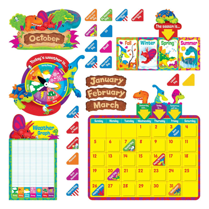 Dino-Mite Pals&reg; Calendar Bulletin Board Set