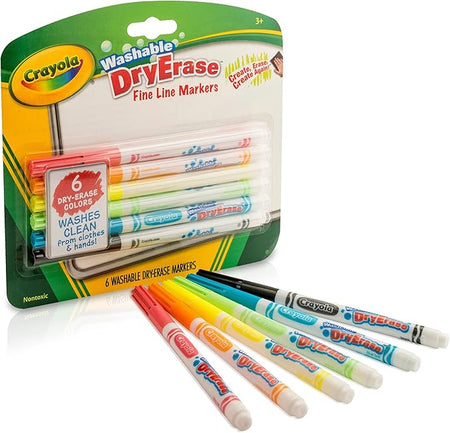 Crayola® 6 Color Washable Dry Erase Markers Fine Line