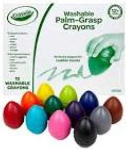Crayola® Classpack Washable Palm-Grasp Crayons in Egg Shape, for Toddlers,12 Count (BIN811151)