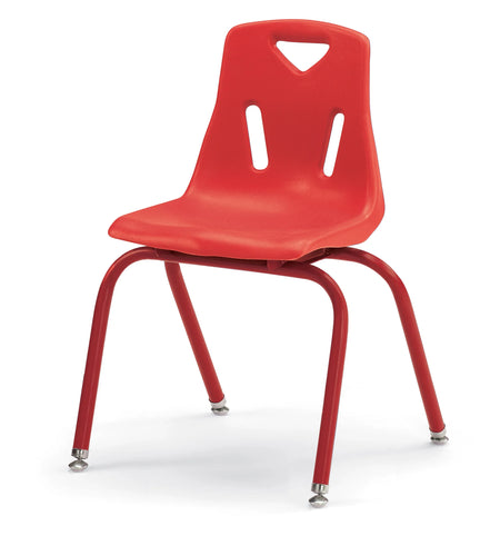 Berries® Stacking Chair with Powder-Coated Legs - 16" Ht - Red