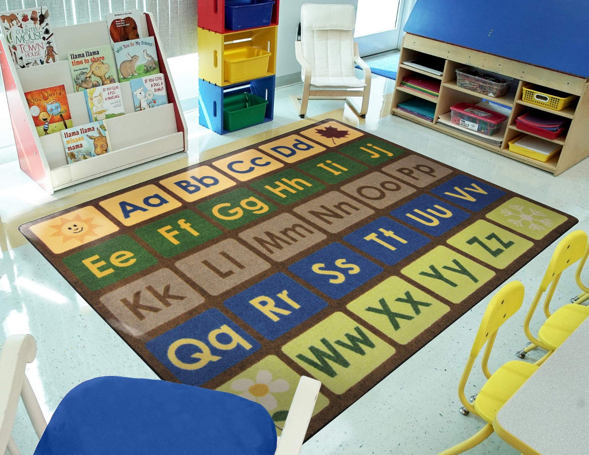 Any Day Alphabet™ Rug- Earthtone, 5'4" x 7'8" Rectangle