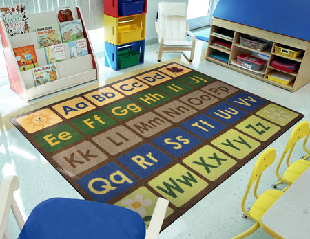 Any Day Alphabet™ Rug- Earthtone, 5'4" x 7'8" Rectangle