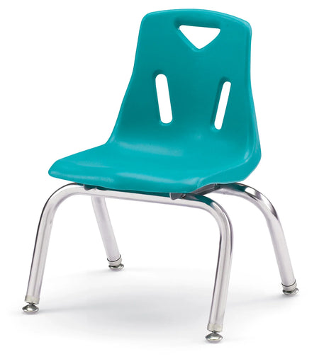 Berries® Stacking Chair with Chrome-Plated Legs - 10" Ht - Teal