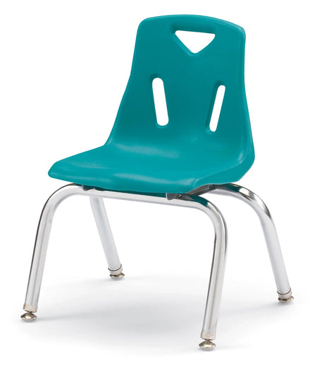 Berries® Stacking Chair with Chrome-Plated Legs - 12" Ht - Teal