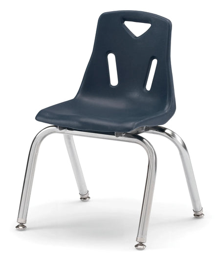 Berries® Stacking Chair with Chrome-Plated Legs - 14" Ht - Navy