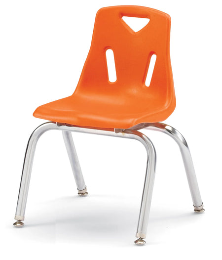 Berries® Stacking Chair with Chrome-Plated Legs - 14" Ht - Orange
