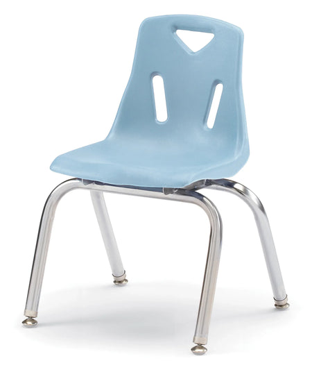 Berries® Stacking Chair with Chrome-Plated Legs - 14" Ht - Coastal Blue