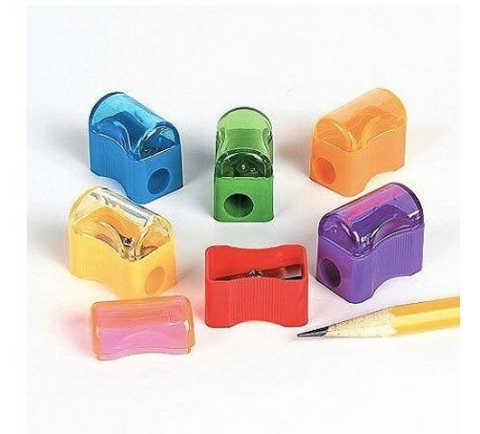 Bulk Bright Pencil Sharpeners with Caps- 1" (72/Pack)
