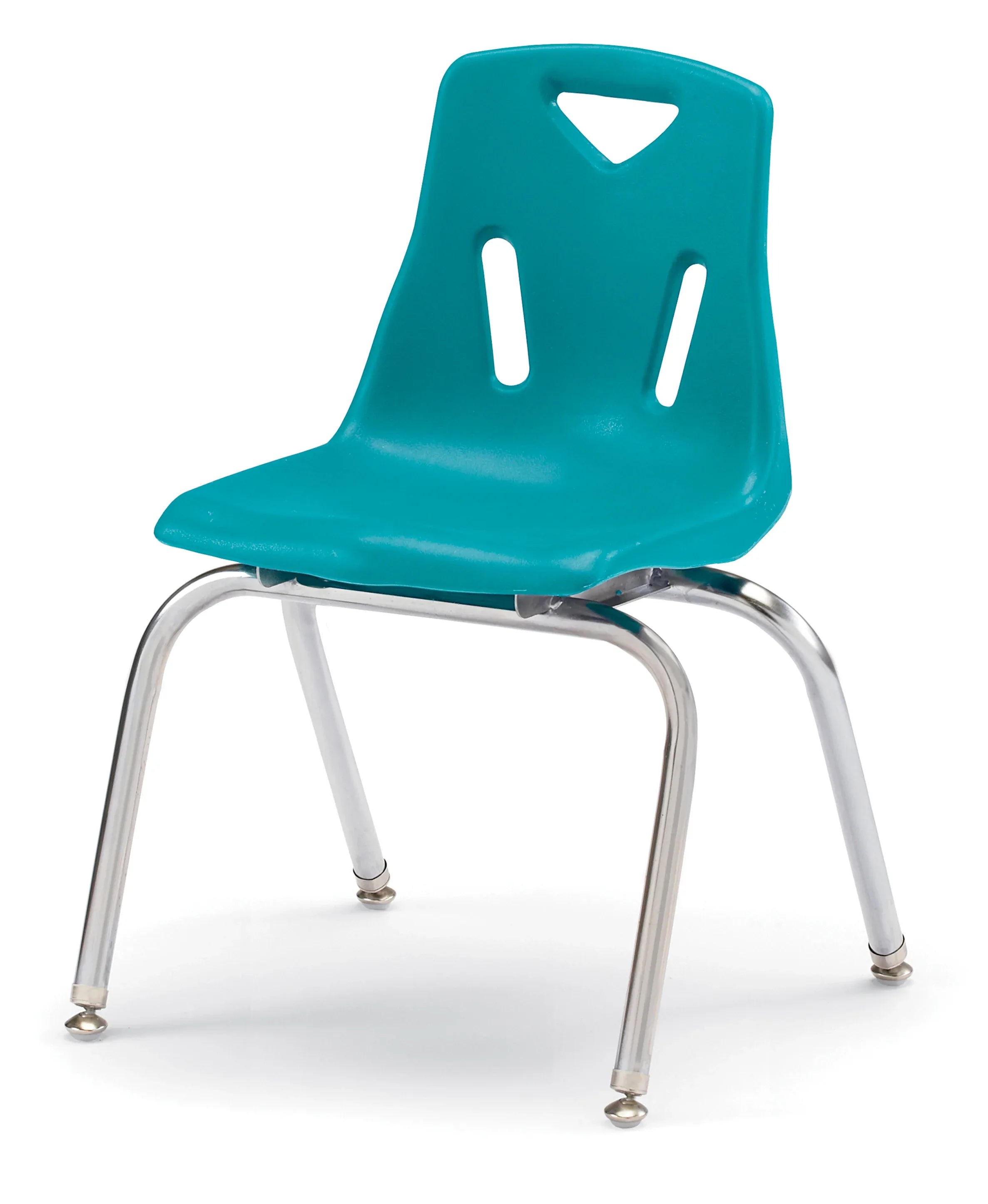 Berries® Stacking Chair with Chrome-Plated Legs - 16" Ht - Teal