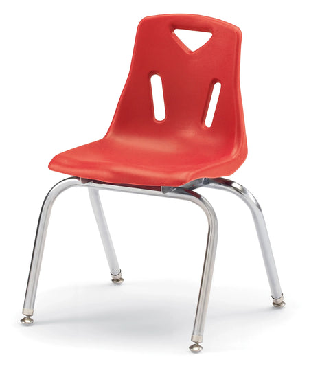 Berries® Stacking Chair with Chrome-Plated Legs - 16" Ht - Red
