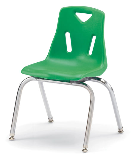 Berries® Stacking Chair with Chrome-Plated Legs - 16" Ht - Green