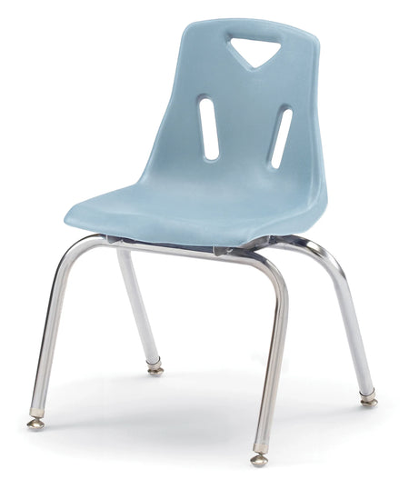 Berries® Stacking Chair with Chrome-Plated Legs - 16" Ht - Coastal Blue