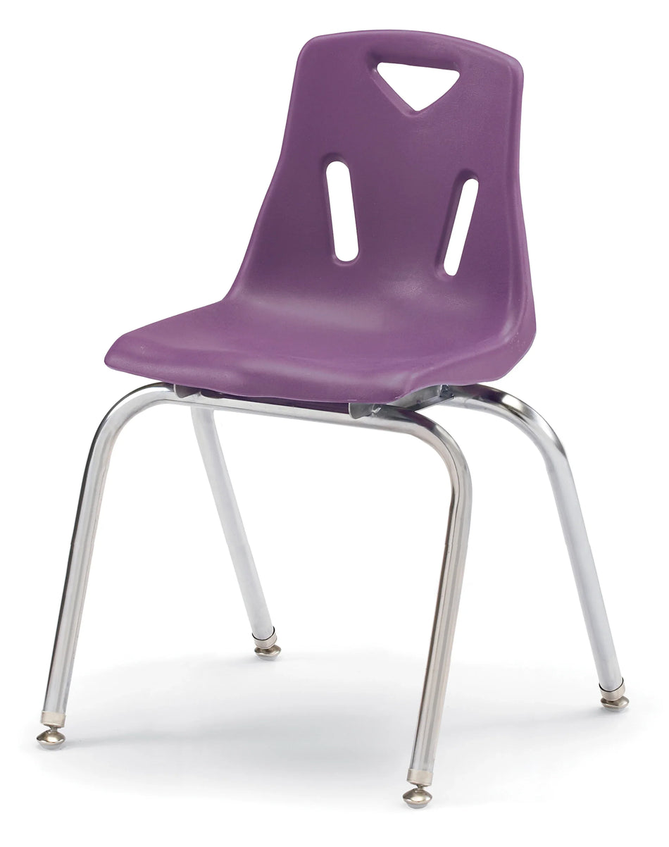 Berries® Stacking Chair with Chrome-Plated Legs - 18" Ht - Purple